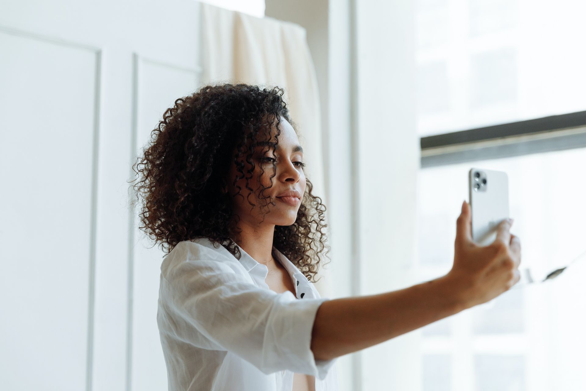 Woman taking selfie